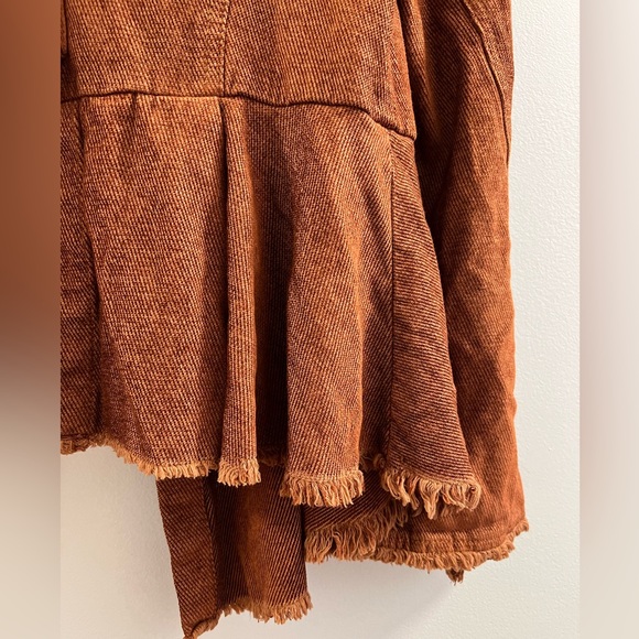 16. Free People Throwback Corduroy Military Lace Bell Sleeve Jacket Blazer - Picture 14 of 16